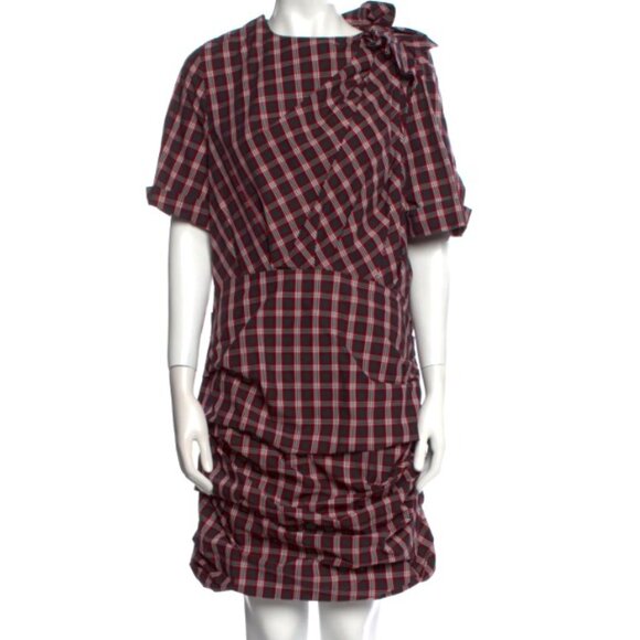 Isabel Etoile Marant Plaid Dress Short Sleeve Size 36 EURO / Size 6 M US NWOT 10 - Picture 1 of 1